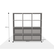 Meuble sur-mesure selon votre configuration : 21 - Bibliothèque/Etagère-Dimensions L=162.22 cm H=160 cm P=30 cm