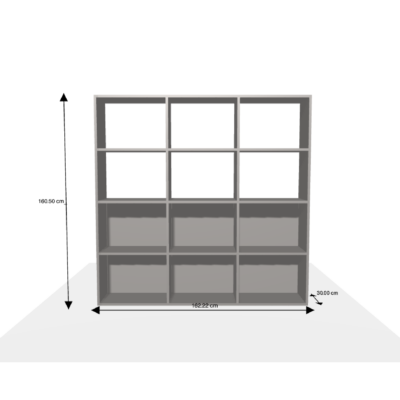 Meuble sur-mesure selon votre configuration : 21 - Bibliothèque/Etagère-Dimensions L=162.22 cm H=160 cm P=30 cm