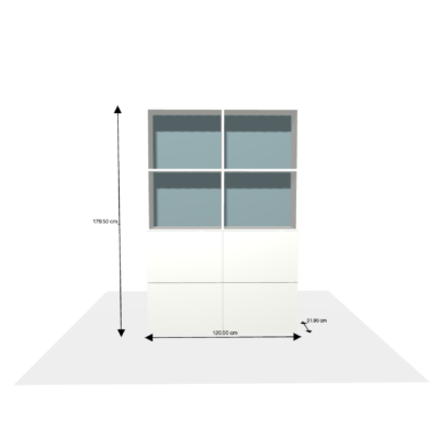 Meuble sur-mesure selon votre configuration : B1BLABLE - Rangement destructuré-Dimensions L=120 cm H=180 cm P=30 cm