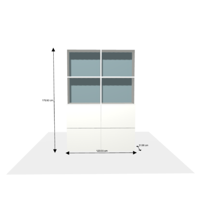 Meuble sur-mesure selon votre configuration : 2026-02-06-biblio - Rangement destructuré-Dimensions L=120 cm H=180 cm P=30 cm