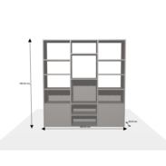 Meuble sur-mesure selon votre configuration : New_Project00 - Bibliothèque/Etagère-Dimensions L=150 cm H=160 cm P=30 cm