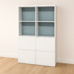 Bibliothèque blanche et bleue