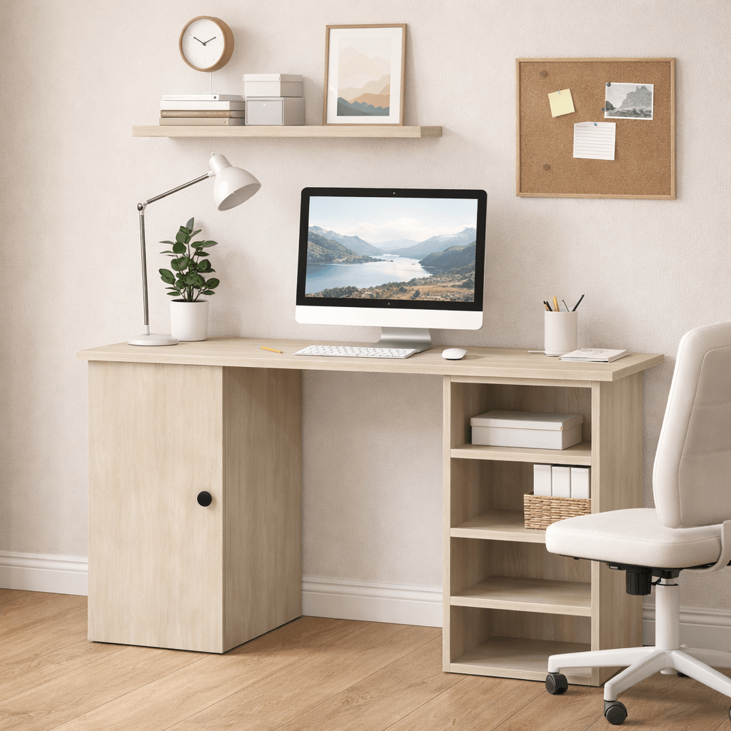 BU8-2 (1) Bureau sur mesure bois blanchi
