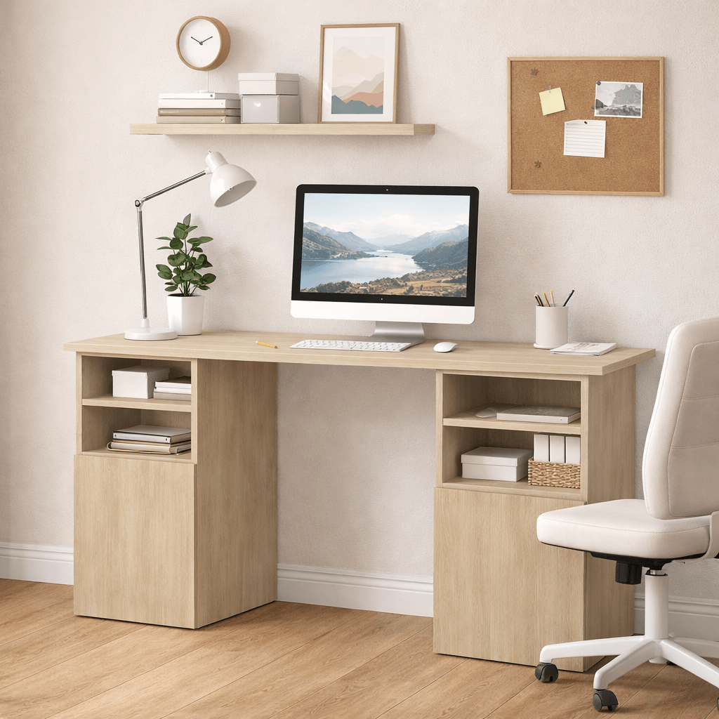 Bureau sur mesure double caisson