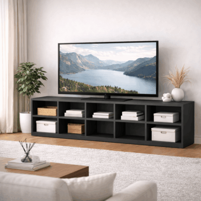 Meuble tv sur mesure 8 rangements