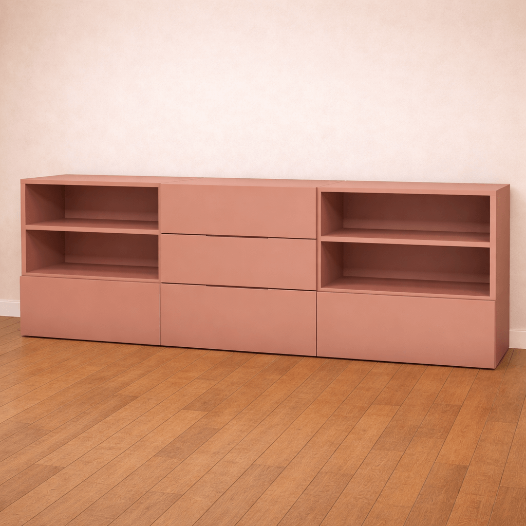 MTV8-1 Meuble TV sur mesure couleur rose