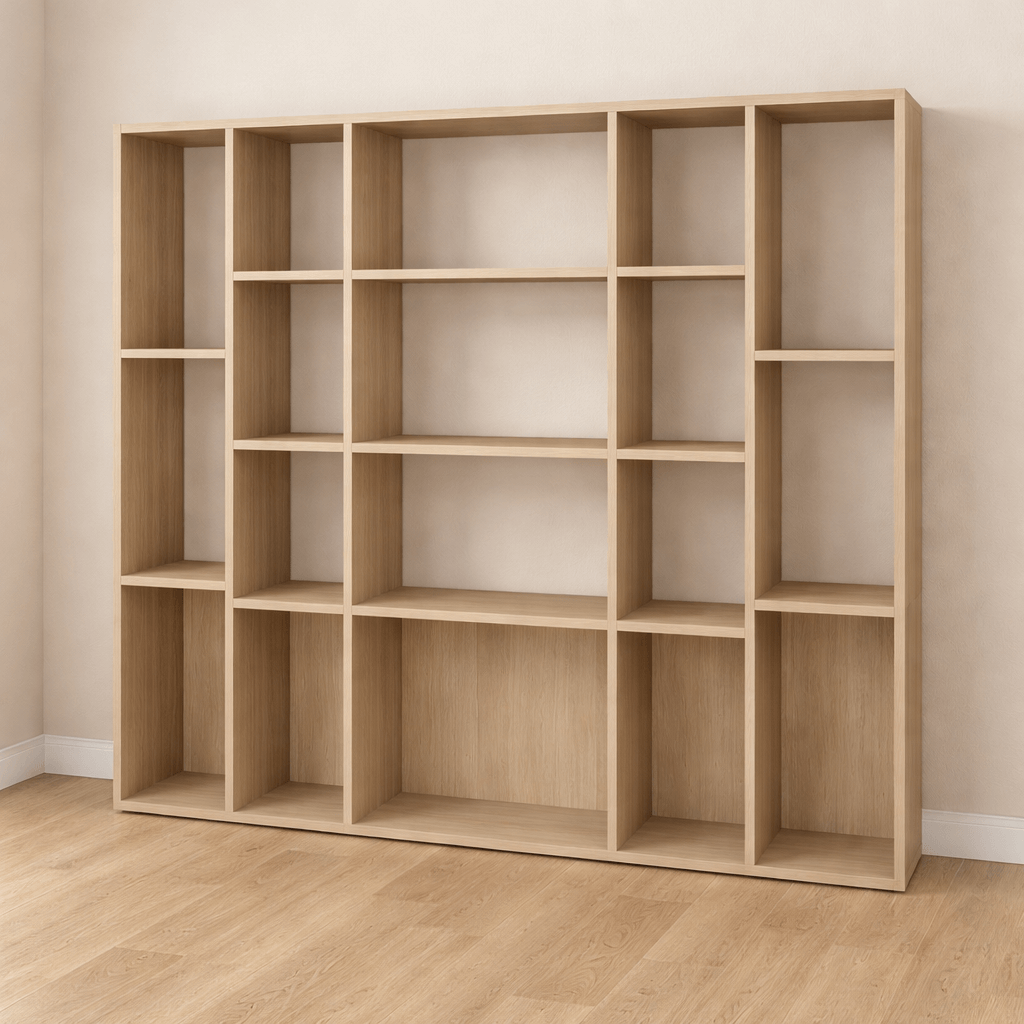 Grande bibliothèque sur mesure en bois