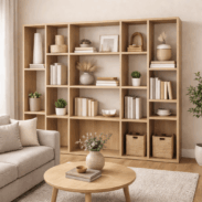 Grande bibliothèque sur mesure en bois