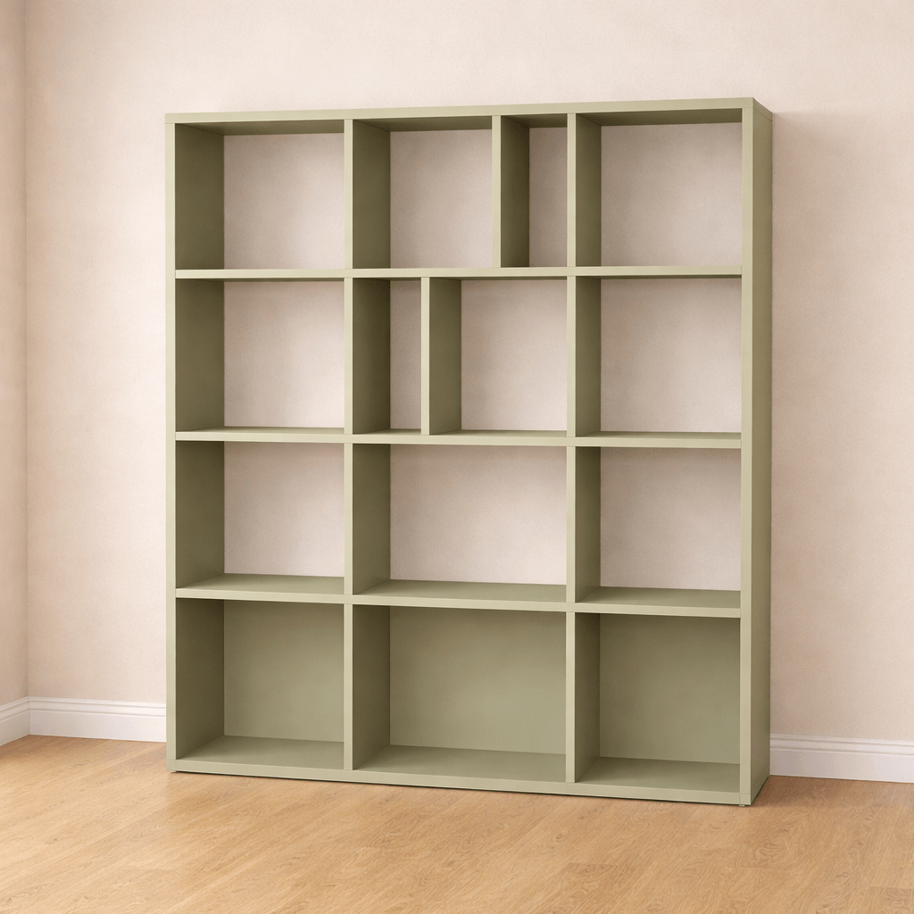 Bibliothèque sur mesure verte originale