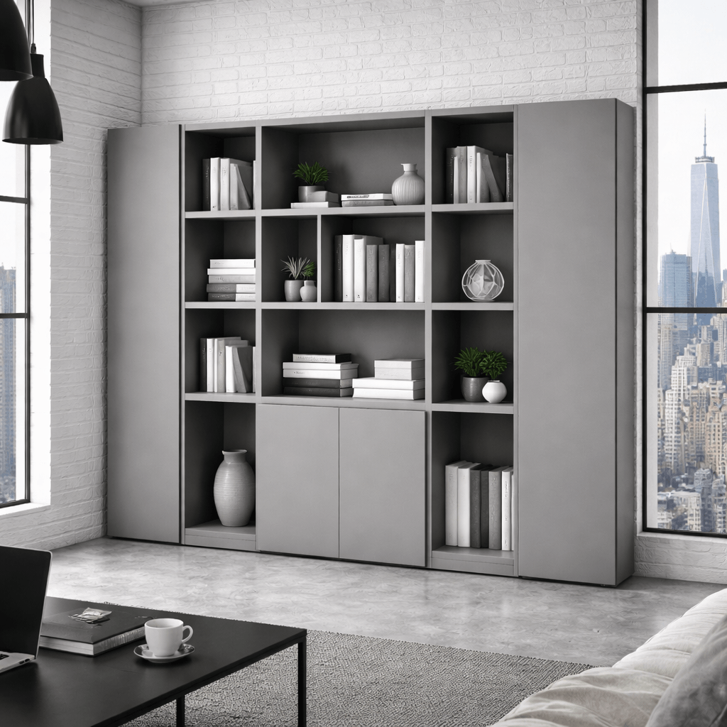 Bibliothèque sur mesure grande contenance