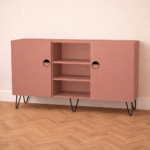 Buffet sur mesure sur pieds couleur rose