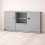 Buffet sur mesure gris clair avec placard