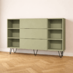 Commode sur mesure verte avec pieds