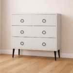 Commode sur mesure blanche élégante sur pieds