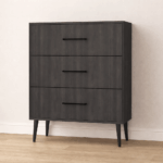 Commode sur mesure élégante noire sur pieds