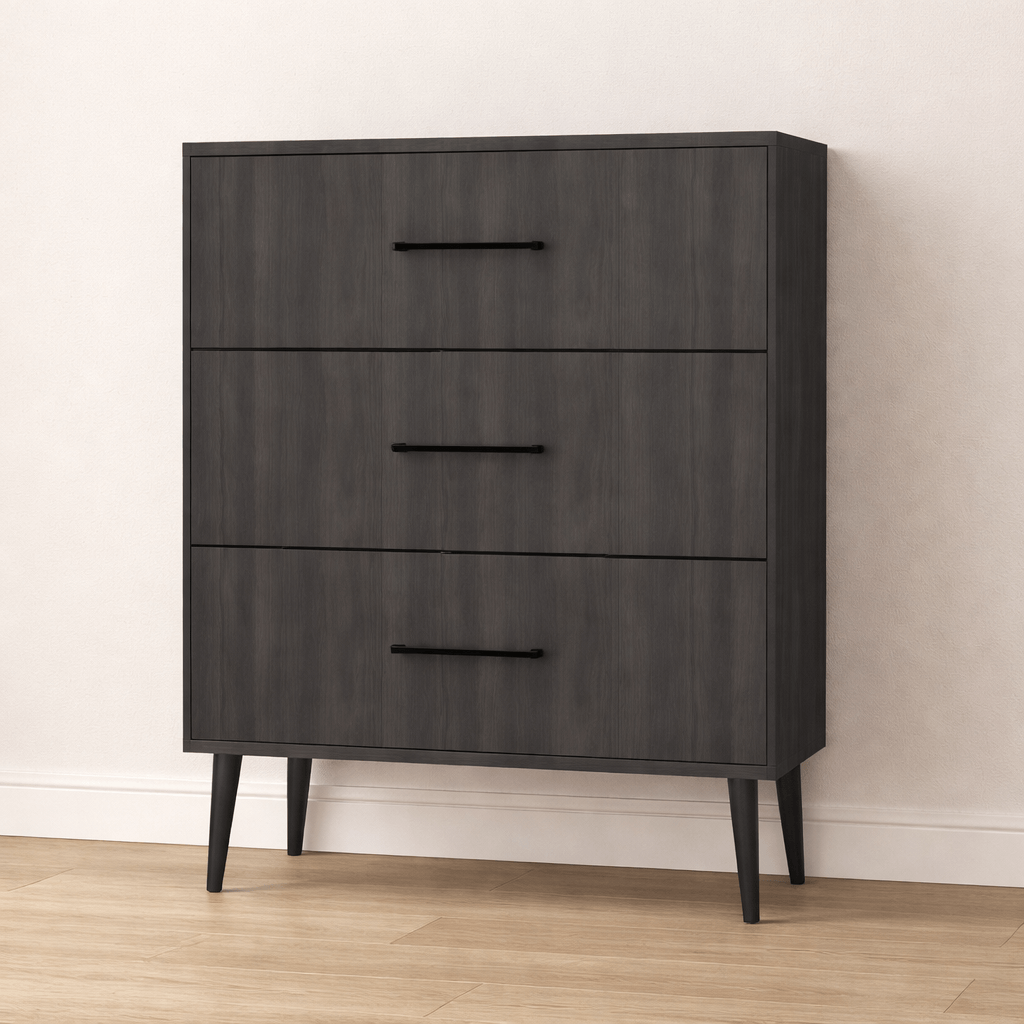 commode6-1 Commode sur mesure élégante noire sur pieds