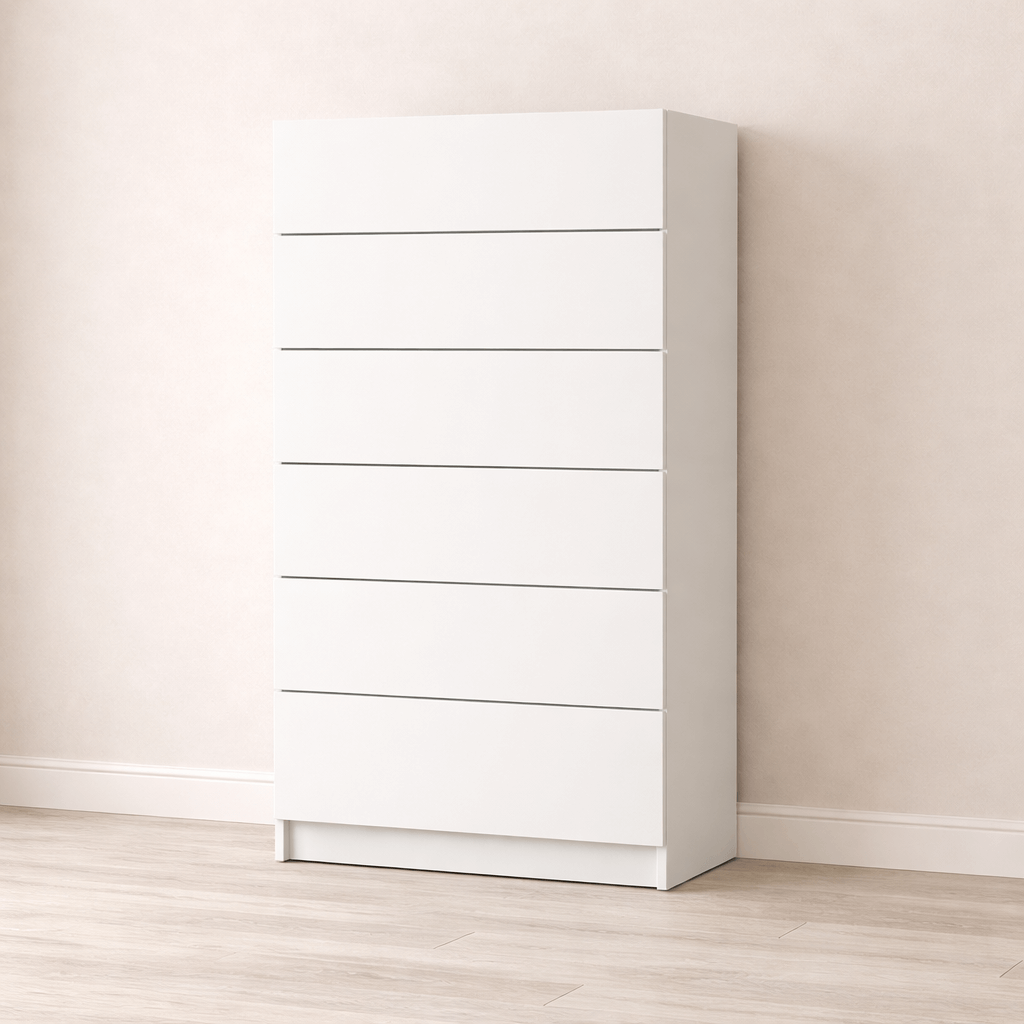 Commode sur mesure blanche 6 tiroirs