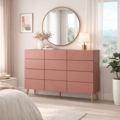 Commode sur mesure 9 tiroirs sur pieds