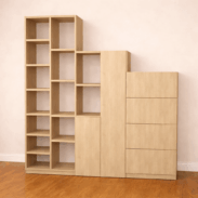 Meuble sous escalier sur mesure en bois