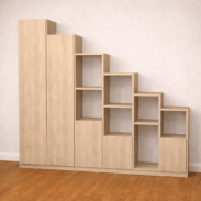 Meuble sous escalier sur mesure mélaminé 19mm