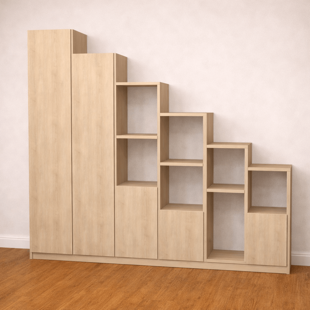 Meuble sous escalier sur mesure mélaminé 19mm