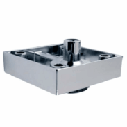 Pied de meuble carré plat déco - Gris aluminium