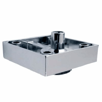Pied de meuble carré plat déco - Gris aluminium