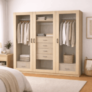 Grand dressing sur mesure portes vitrées et penderies