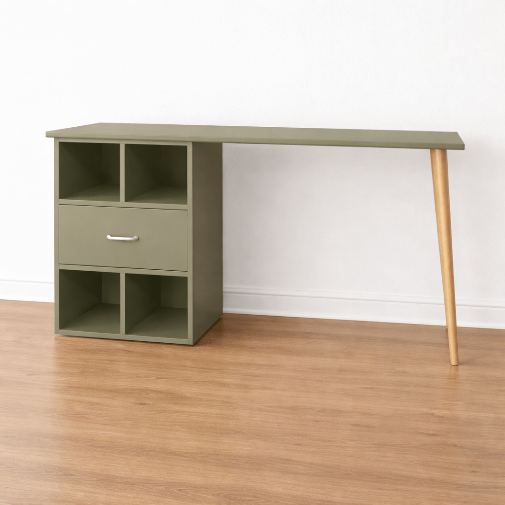 Bureau sur mesure avec pied et grand caisson