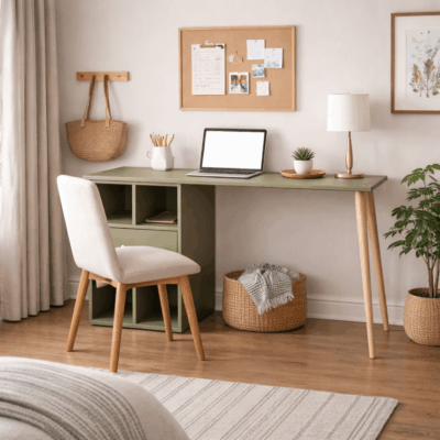 Bureau sur mesure avec pied et grand caisson