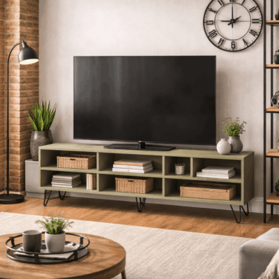 Meuble bas sur mesure multiples étagères