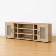 Meuble bas sur mesure avec portes et étagères